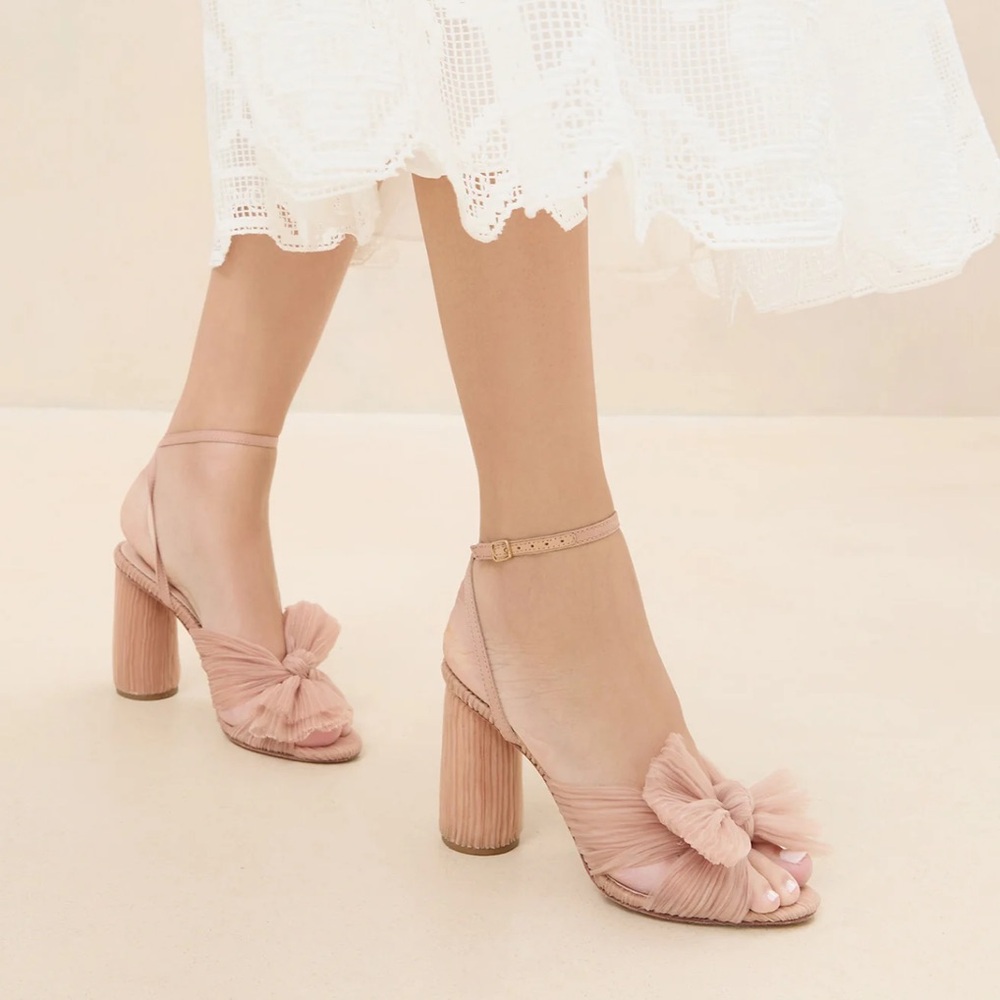 NEW NIB Loeffler Randall Camellia Beauty Pleated Bow Heels